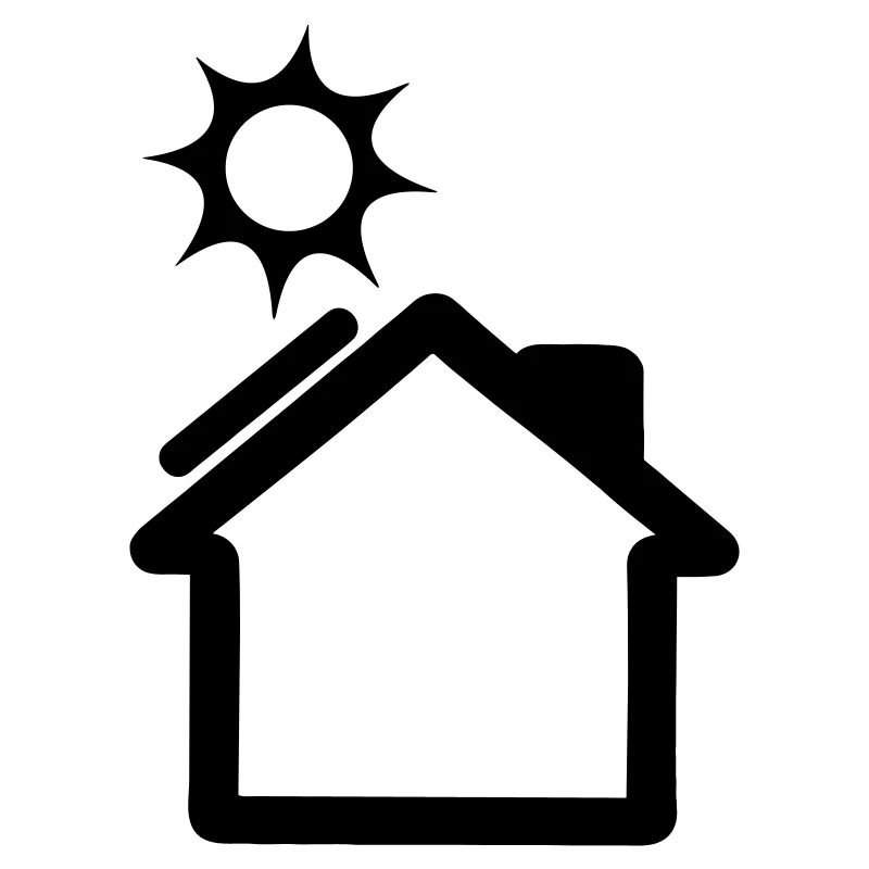 Panneau solaire sur le logo de la maison