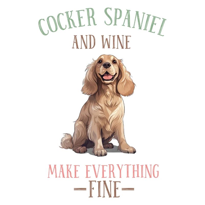 Cocker Spaniel und Wein machen alles gut