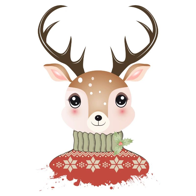 cerf chic mignon avec pull de Noël
