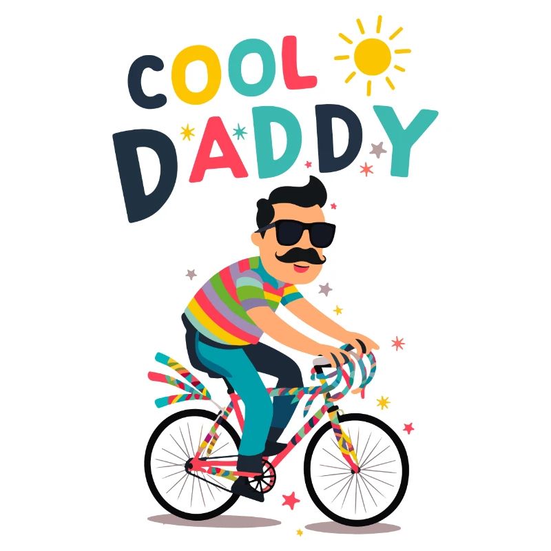 Vibrant Cool Daddy Cyclist Design