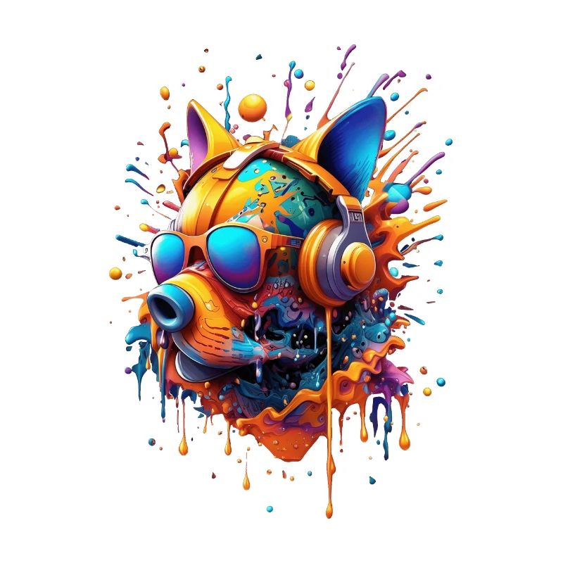 Stylized Futuristic Dog Head Molosser Type