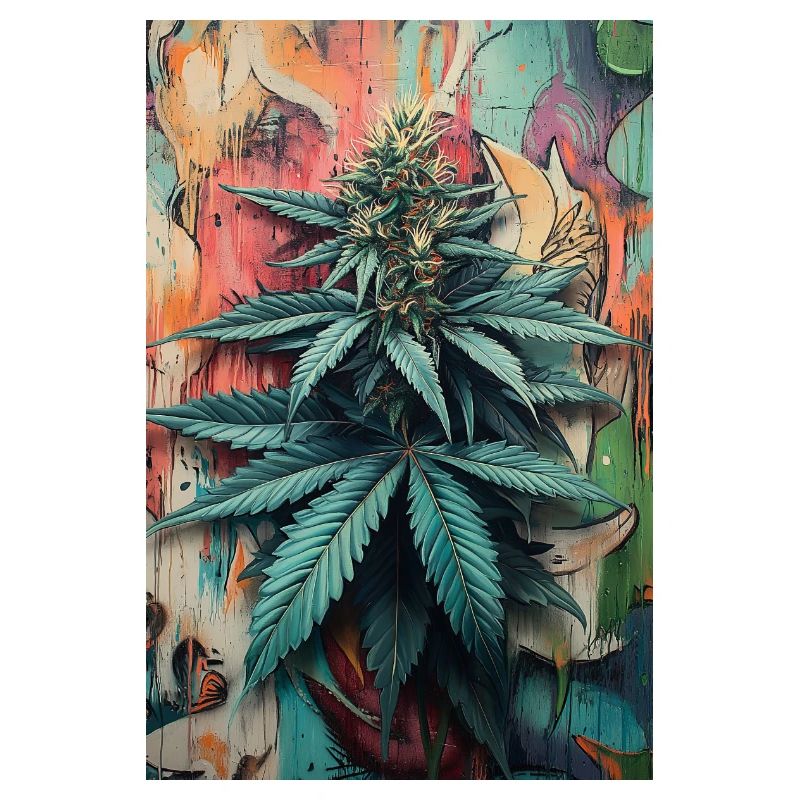Graffiti Cannabis Leaf Art