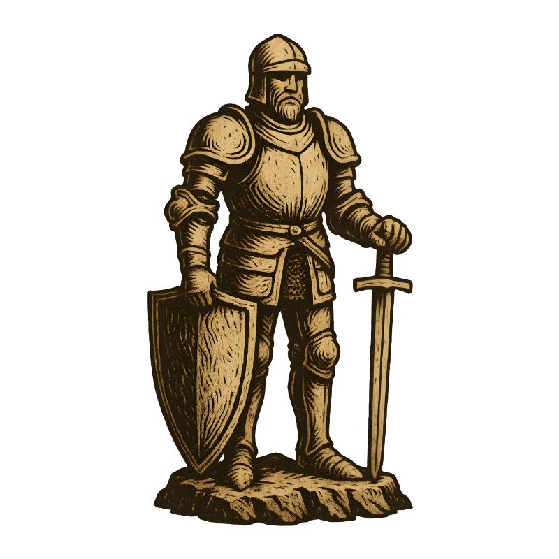 Cavaliere in abito da battaglia storico