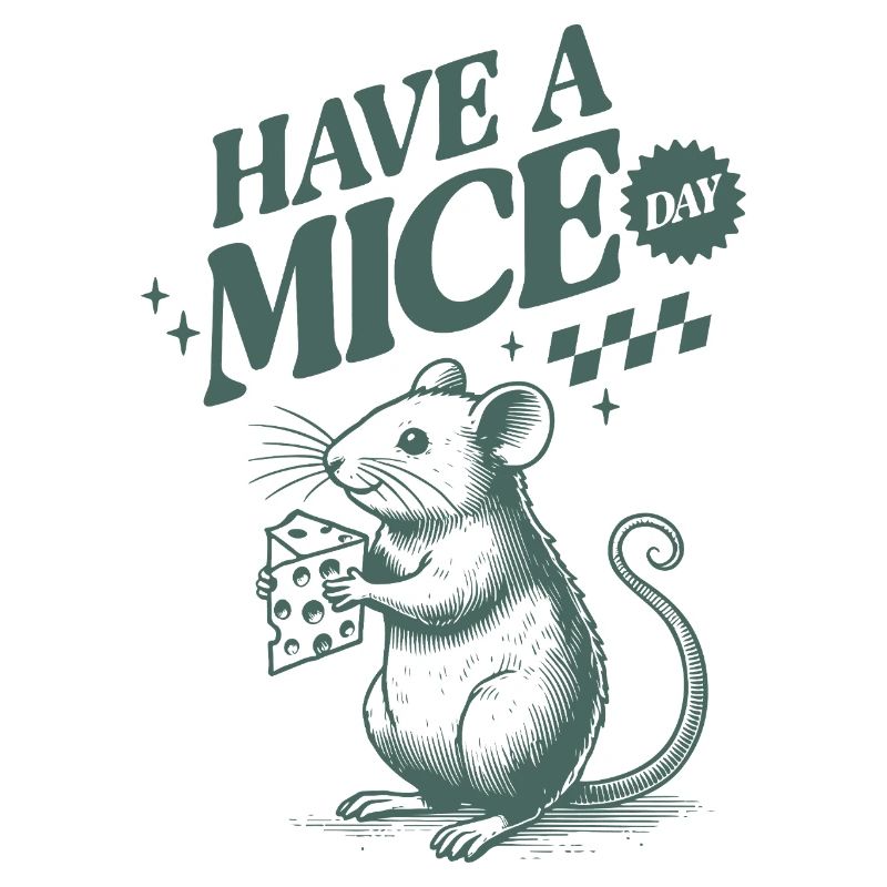 Humorous mouse with cheese star and text