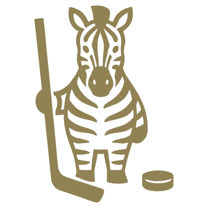 Minimalistisches Zebra Eishockey Silhouette Design