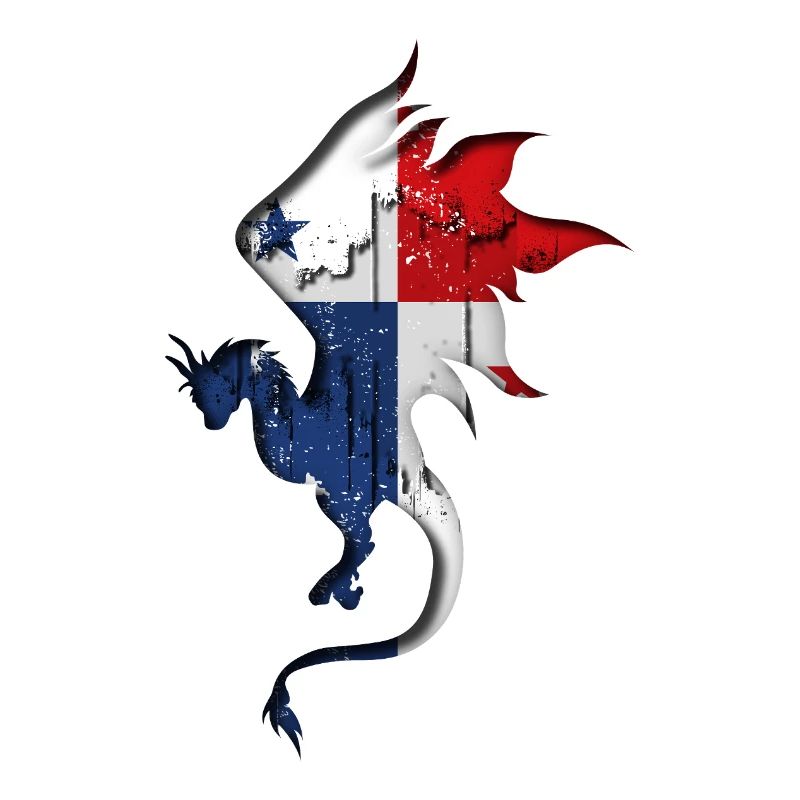 Drapeau du Panama - Silhouette de dragon