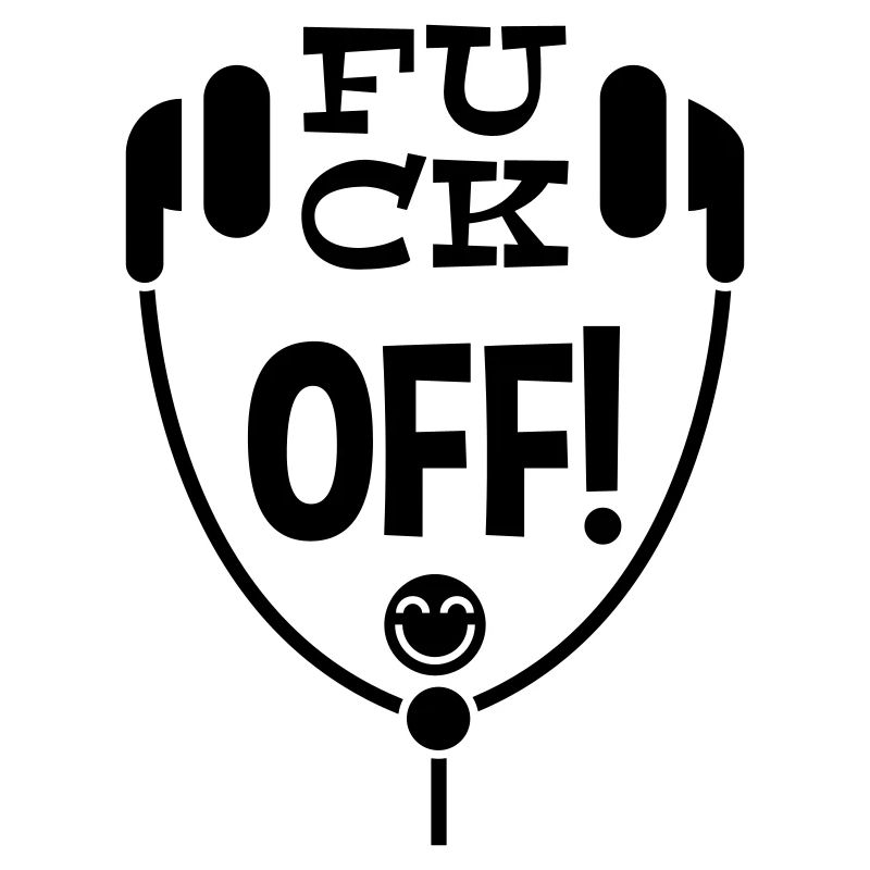 Humorvolles Kopfhörer-Artwork mit einzigartigem Text A