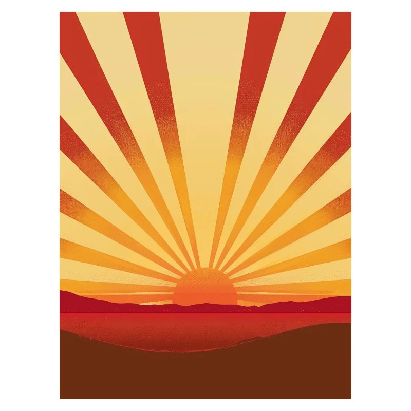 Sonnenaufgang im Retro-Stil
