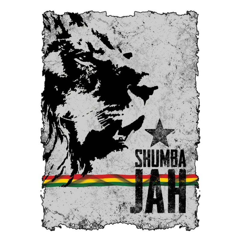 Lion face with reggae flag