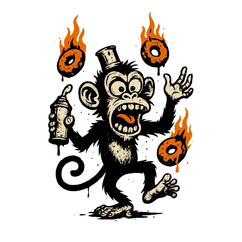 Fiery Monkey with Magic Talisman