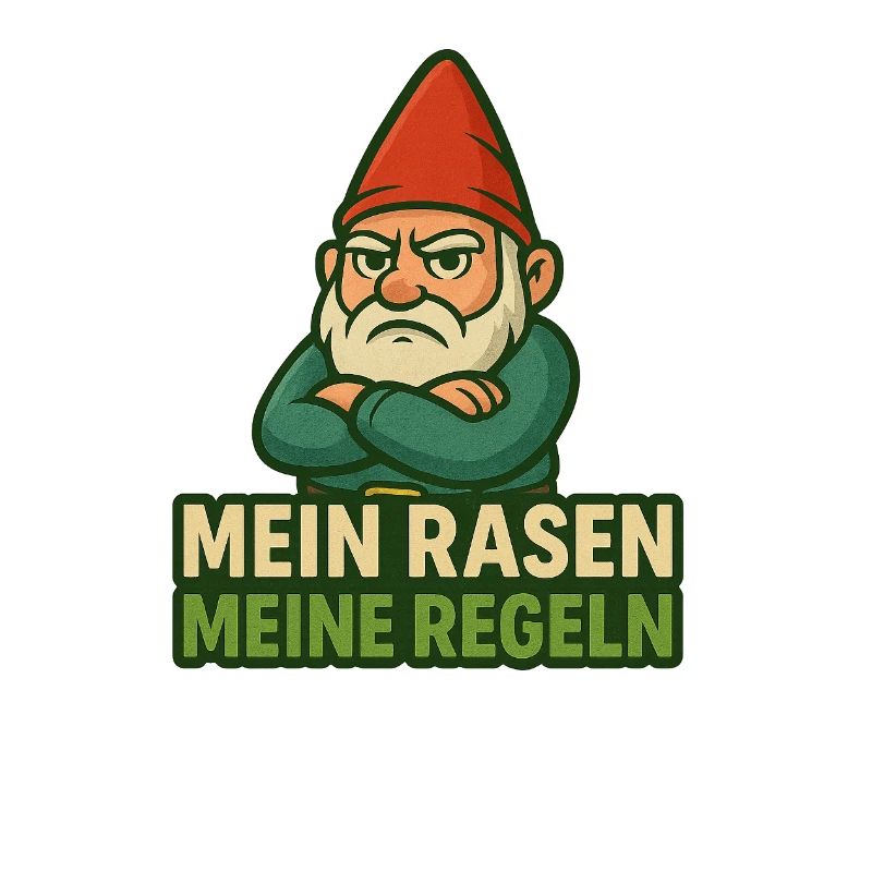 GartenGnom Spruch: Mein Rasen Meine Regeln