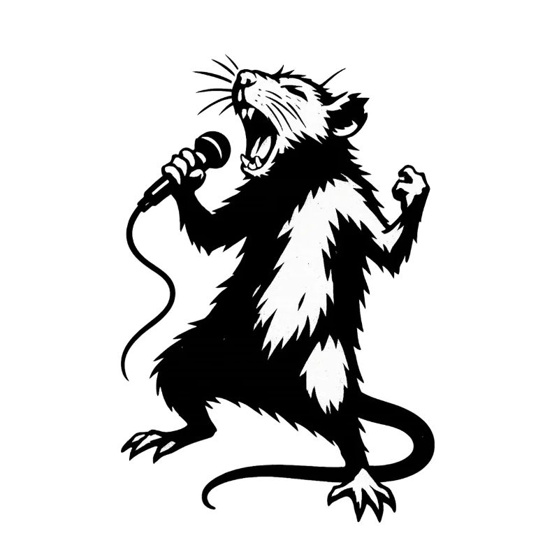 Ratten-Sänger mit Mikrofon