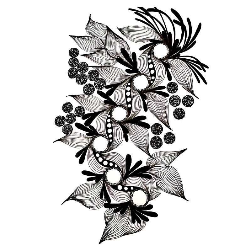 Black and White Flower Spiral