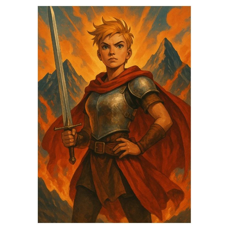 Heldin Ritter im Feuer