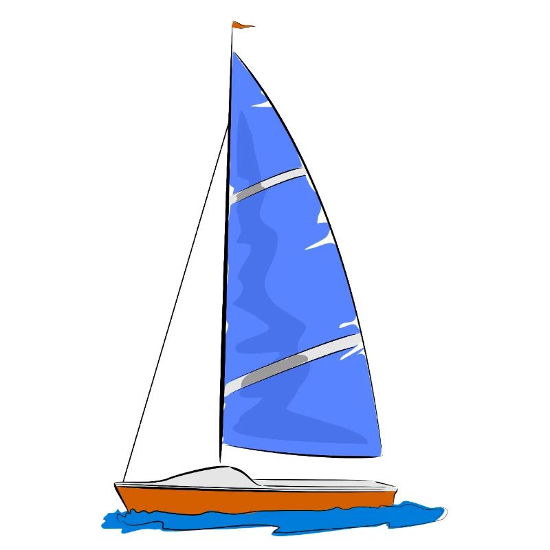 Segelboot blaues Segel