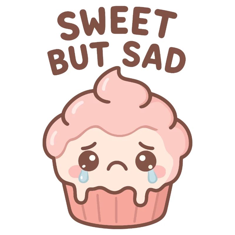 Illustration de cupcake doux mais triste