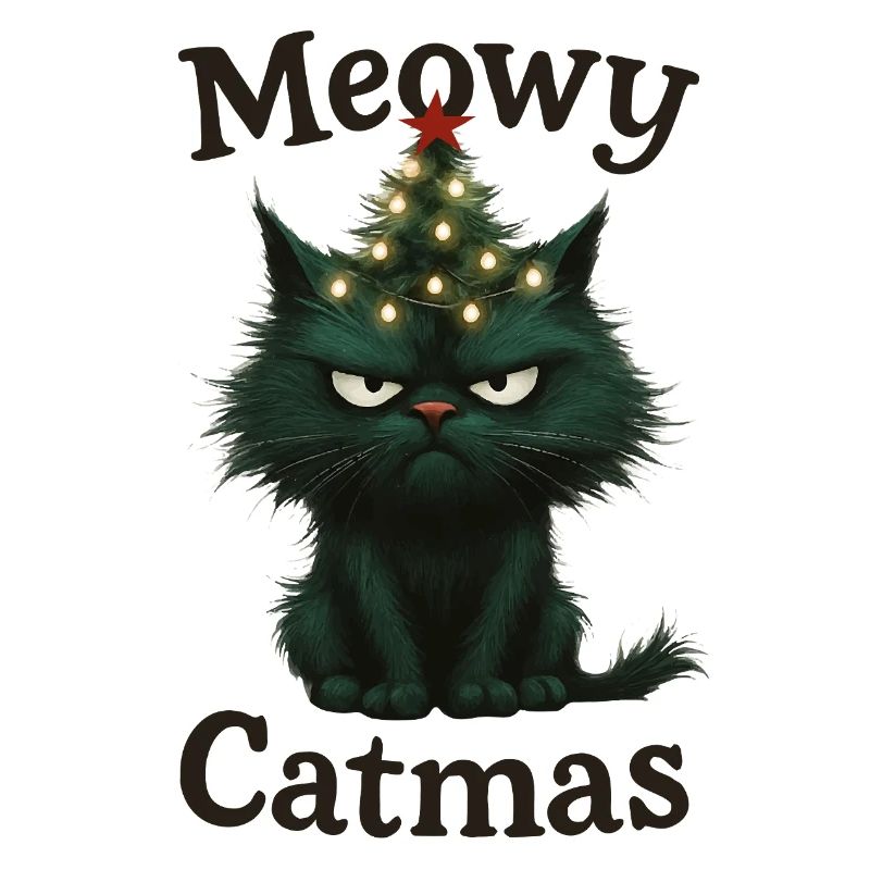 Meowy Catmas Grumpy Christmas Cat