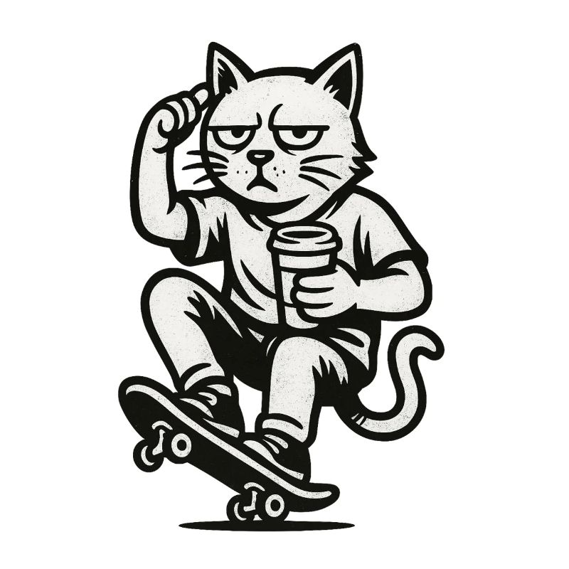 Grimmiger Skate-Kater