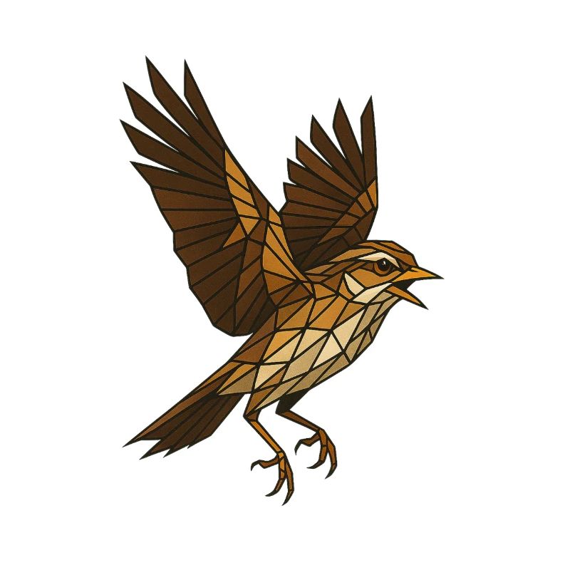 Geometric Bird in Brown