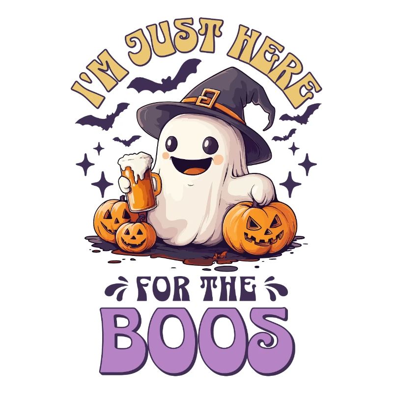 Halloween I'm Just Here For The Boos Ghost Beer