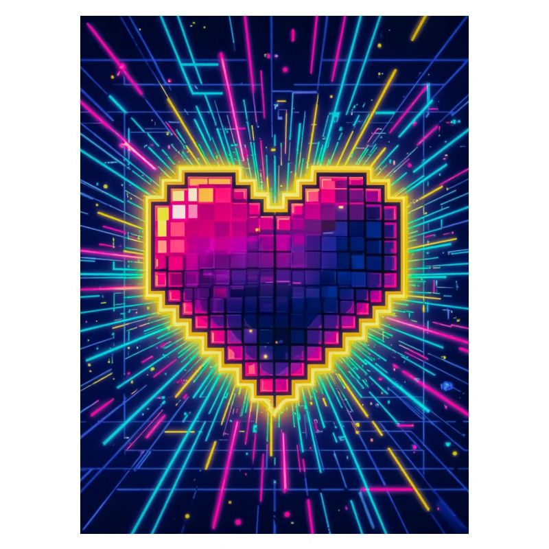Neon Heart Pulse – Retro 80s Love