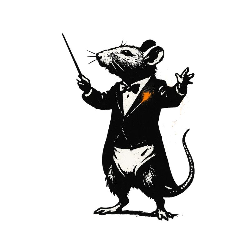 Ratte Dirigent im Smoking