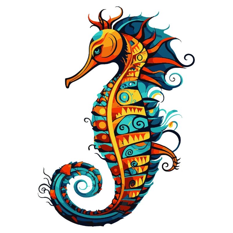  Seepferdchen Comic Seepferd