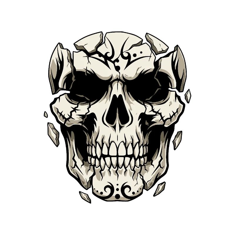 Splitternder Schädel – Gothic Grafik