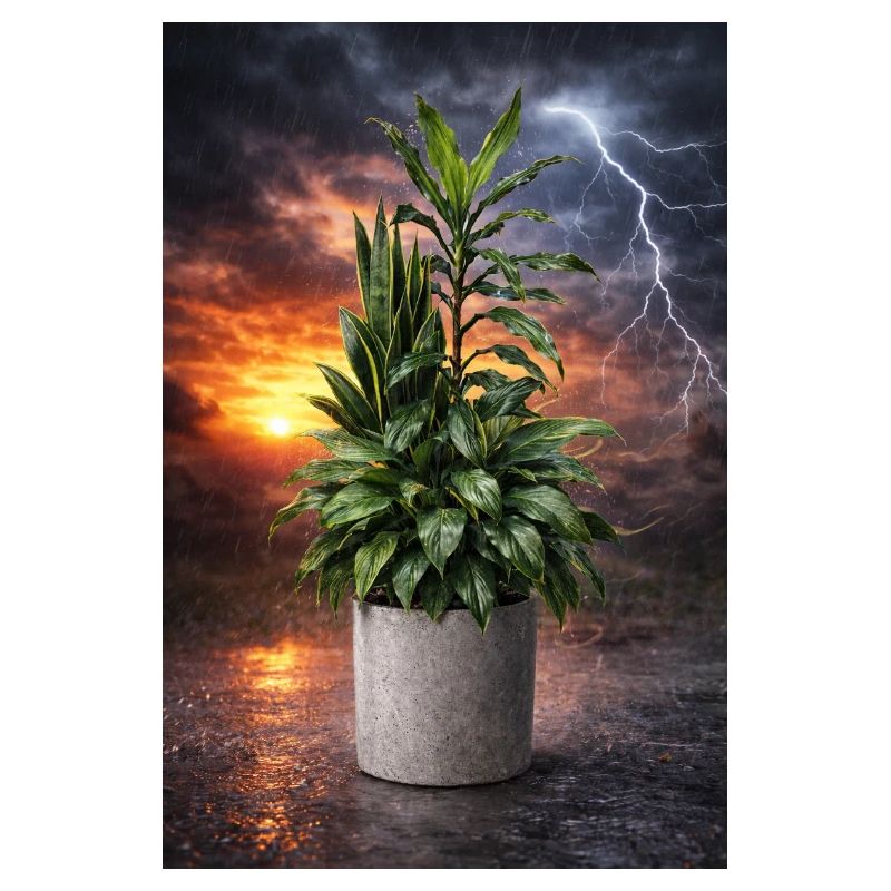 Pflanze im Sturmlicht