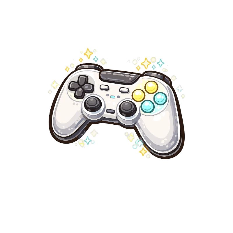 Glowing game controller with stardust