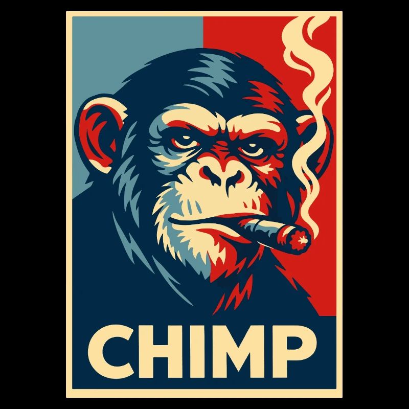 Retro Chimp Cigar Poster