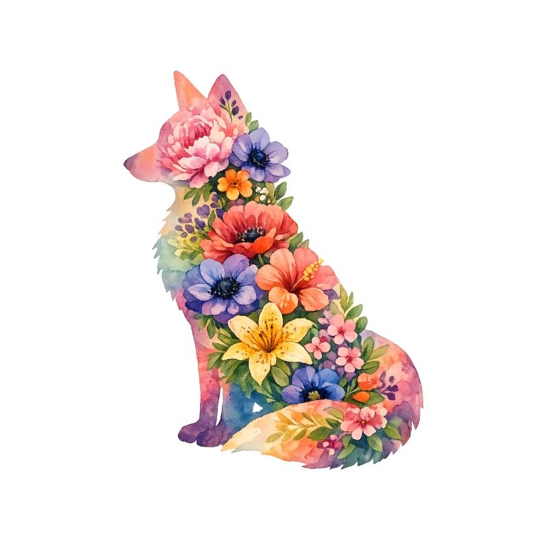 Fuchs Silhouette Blumen