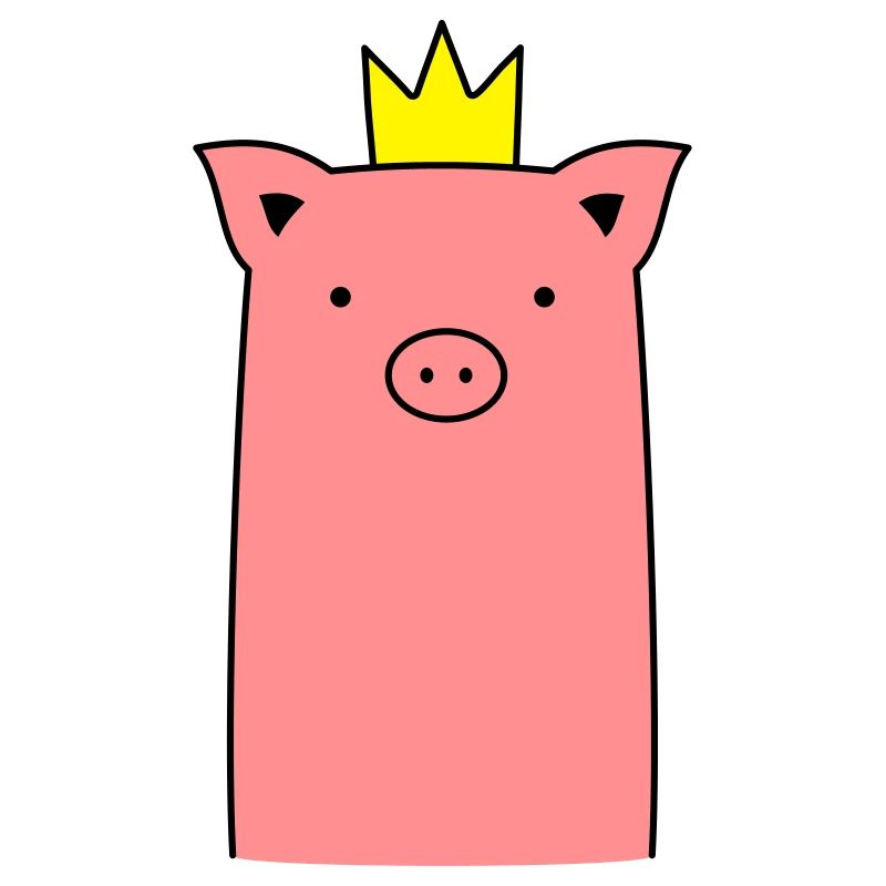 Sow piglet piggy with crown gift