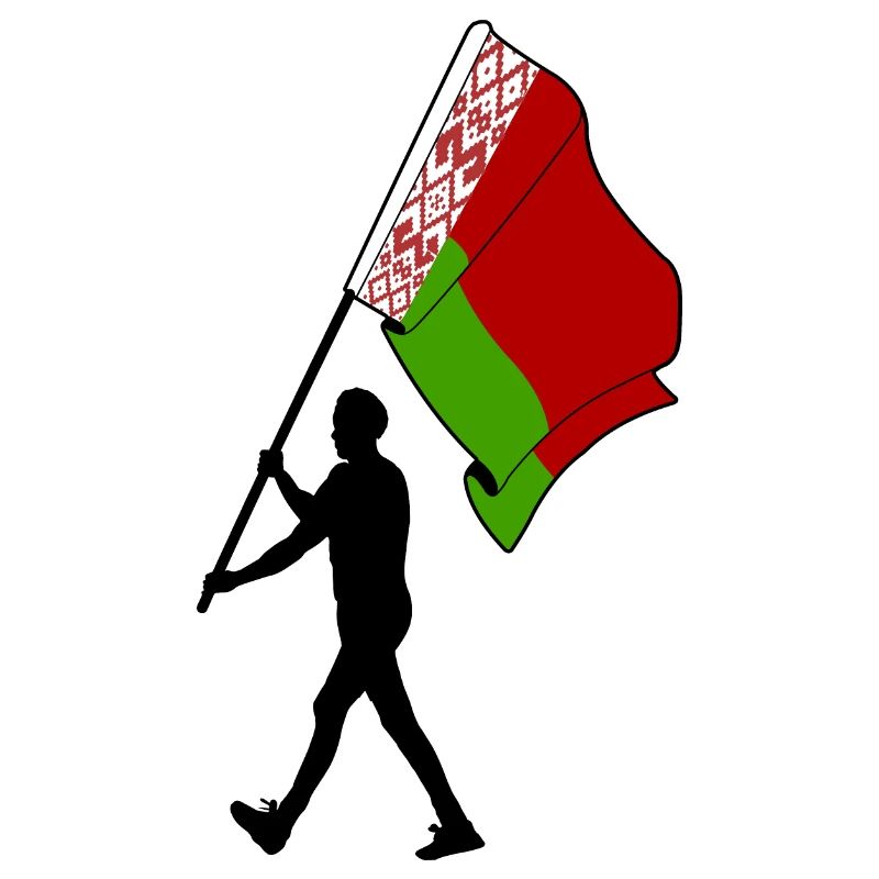 Drapeau Biélorussie homme marchant