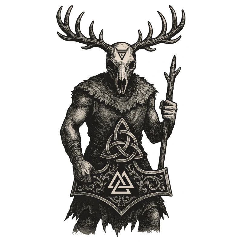 Wächter des Waldes | Valknut & Mjölnir Totem