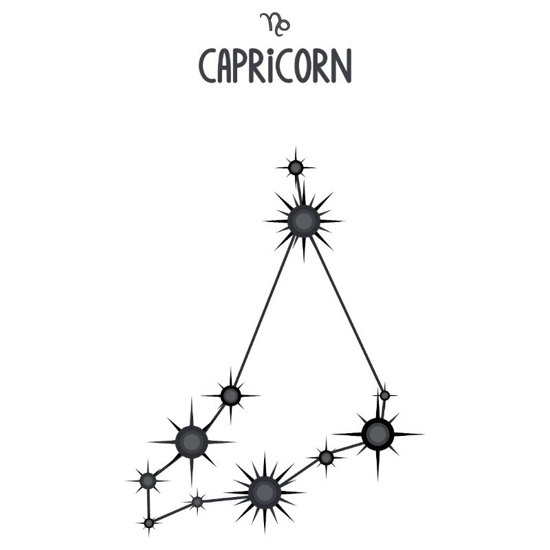 Steinbock Sternzeichen Sternbild Schwarz & Grau