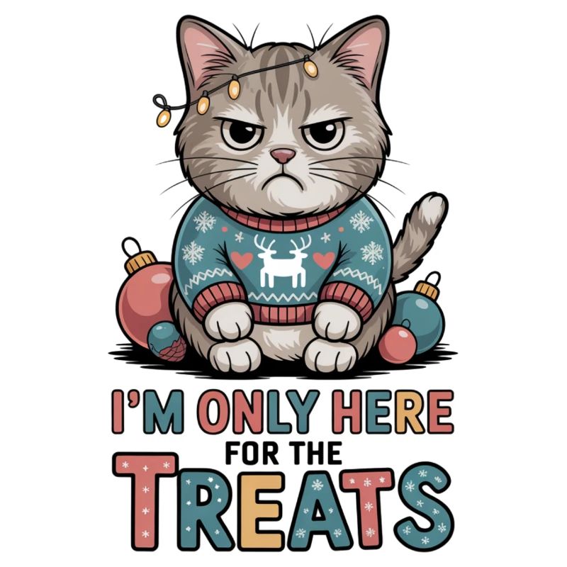 Chat sinistre en pull de Noël