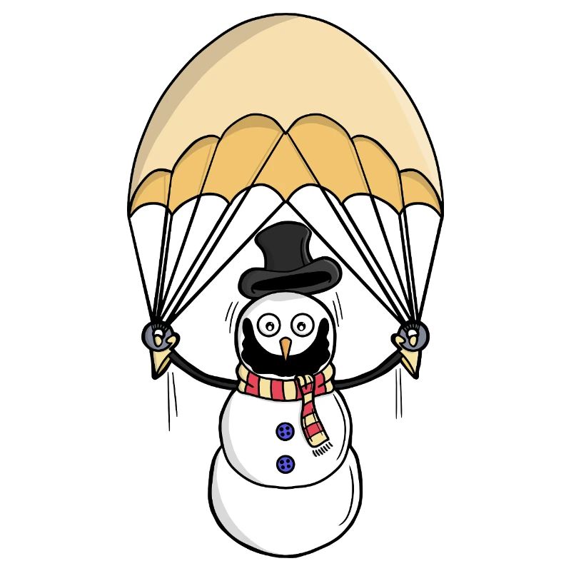 Fallschirmspringender Schneemann
