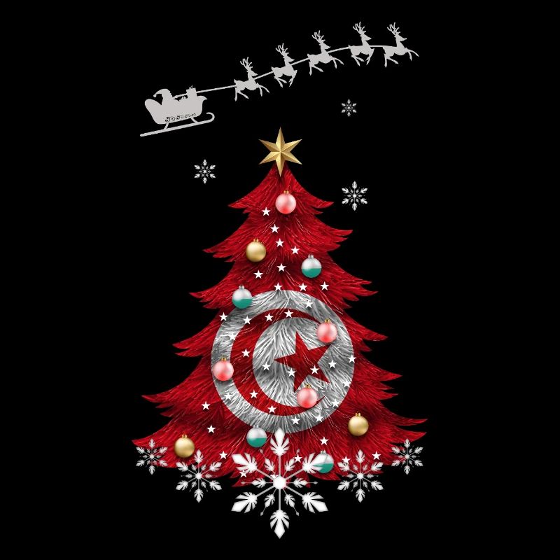 Christmas tree with Tunisia flag