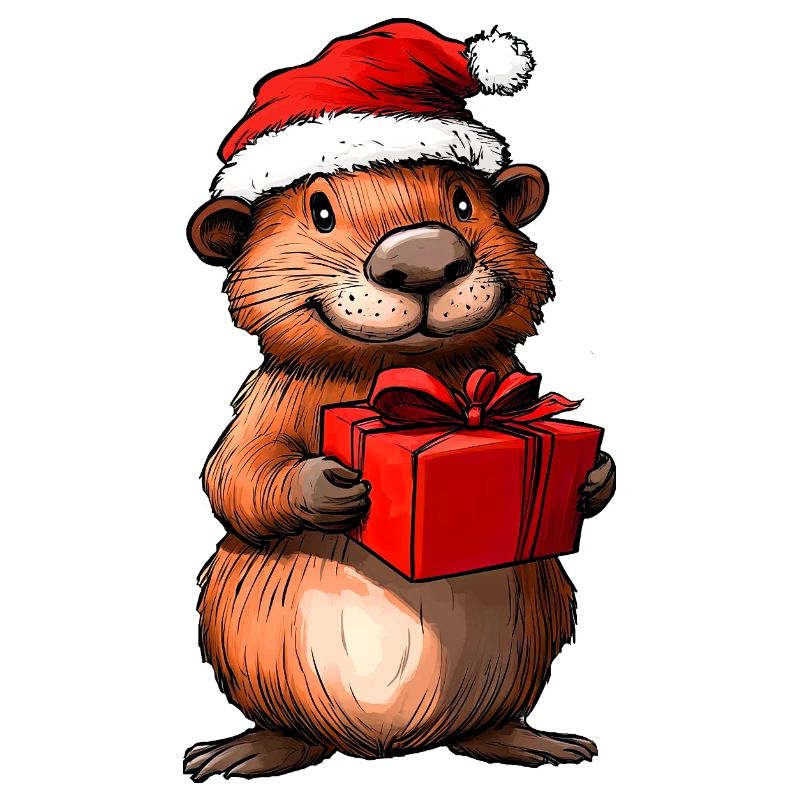 Biber Weihnachten / Weihnachtsmann Biber