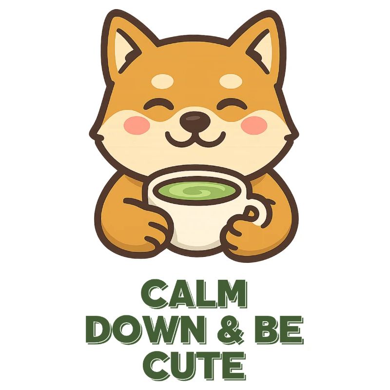 Shiba Tea Time Tranquility & Cuteness with matcha