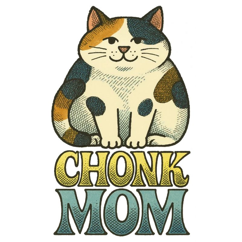 Chonk Cat Mom Imprimé rétro