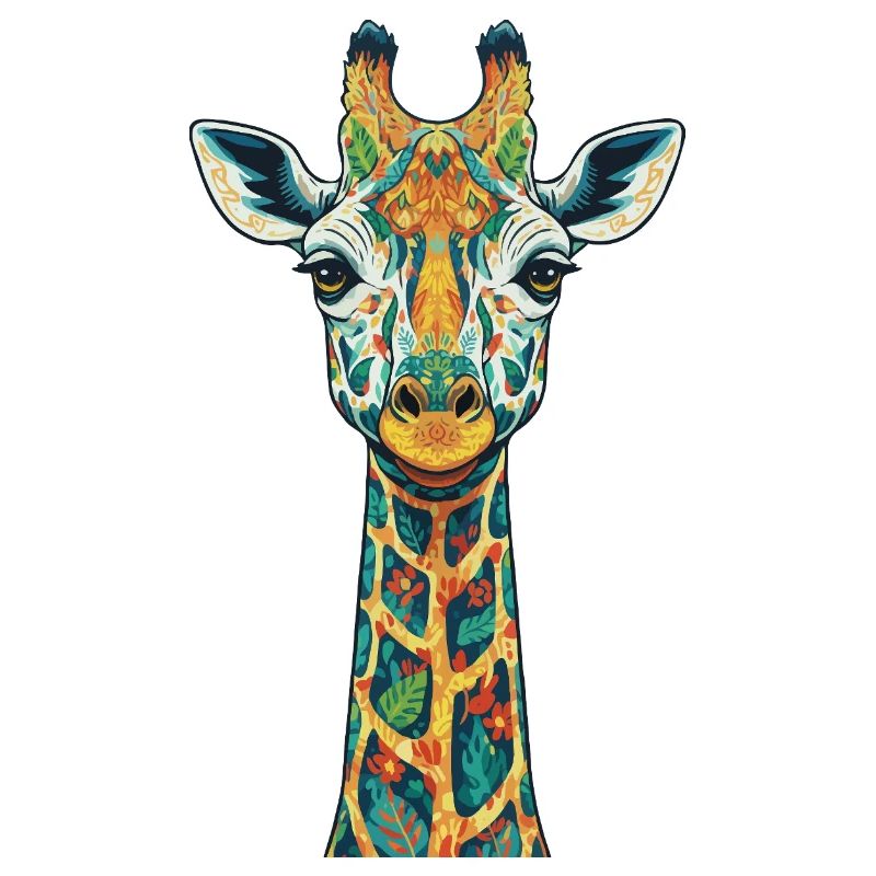 Bunte Giraffen-Kunstdrucke