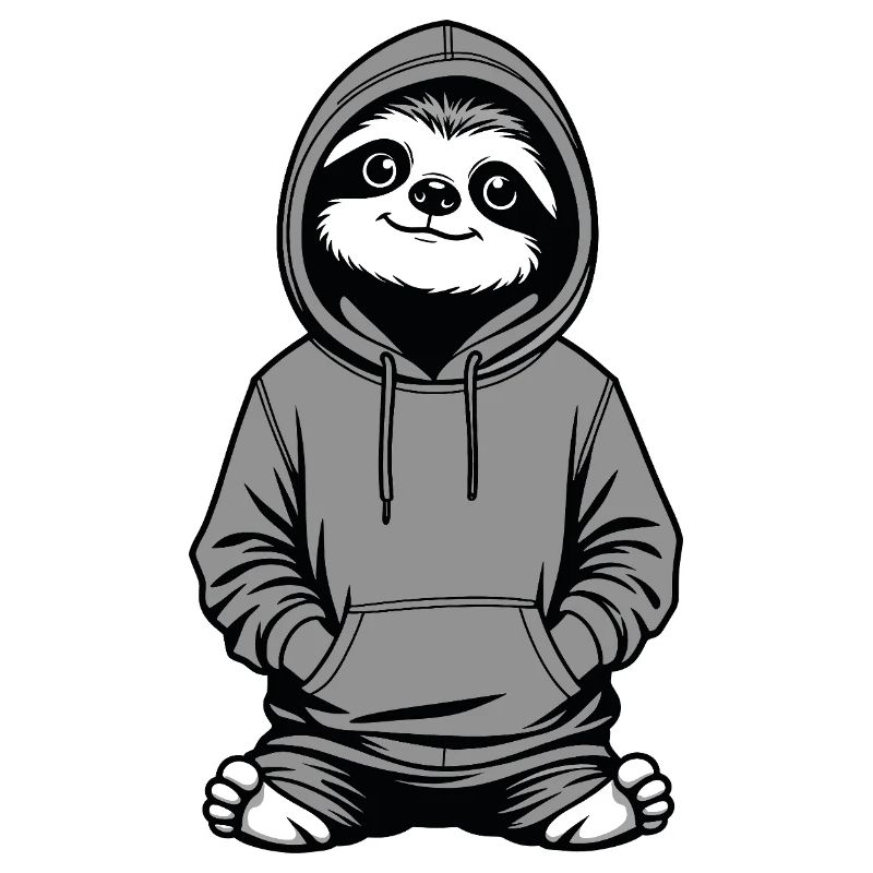 Slow-Chill Sloth Pullover Hoodie