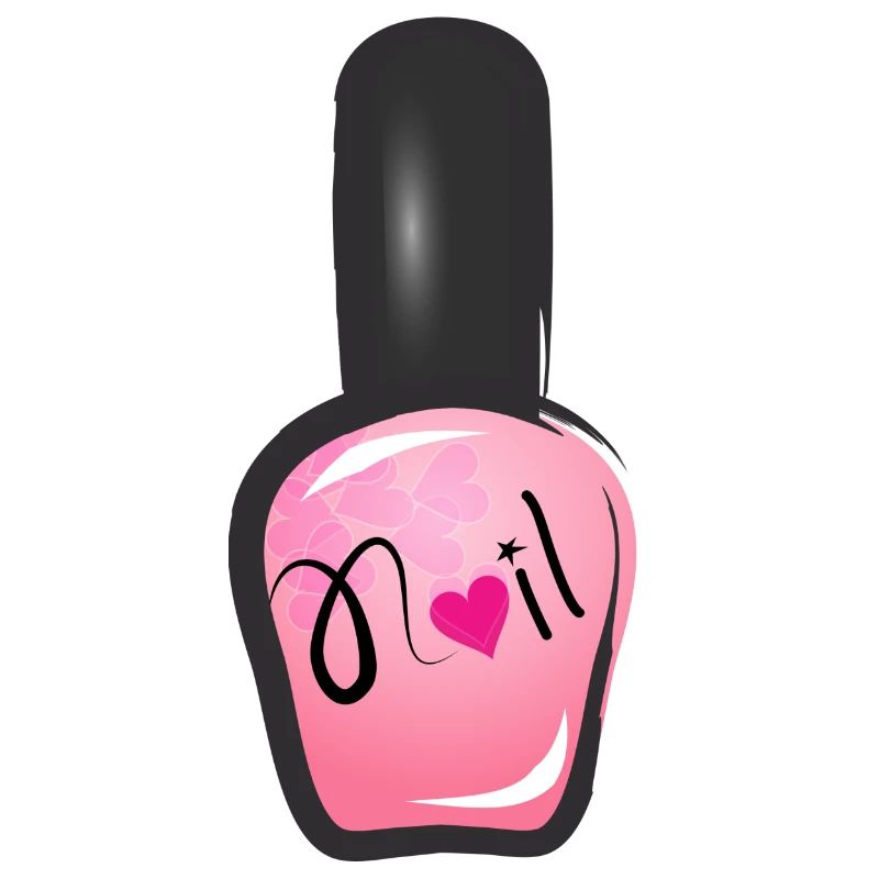 pink nail polish in graffiti style with heart