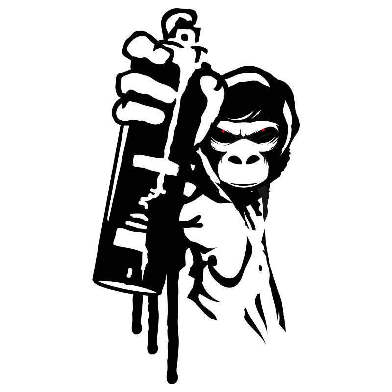 sprayer gorille d’art de rue cool dans le style graffiti