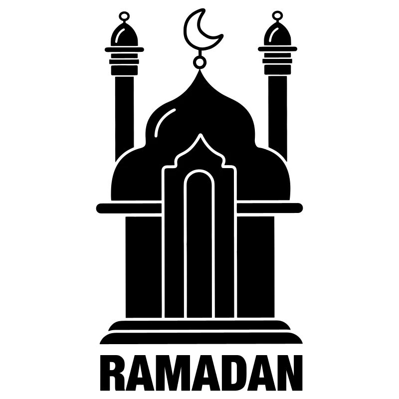 Ramadan text and mosque
