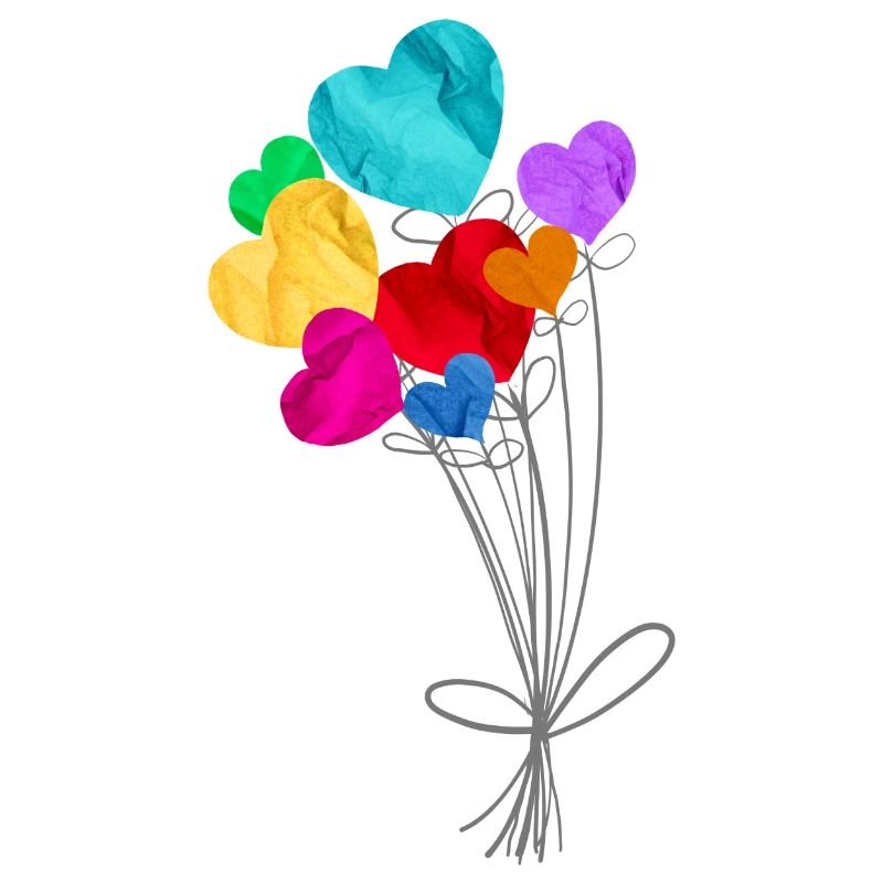 Strauß herzförmiger Luftballons
