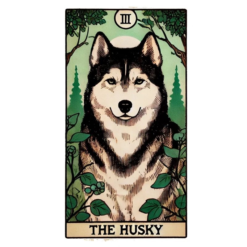 Carte de tarot Husky Forest