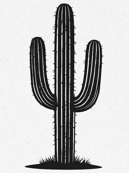 Schwarzer Kaktus Silhouette